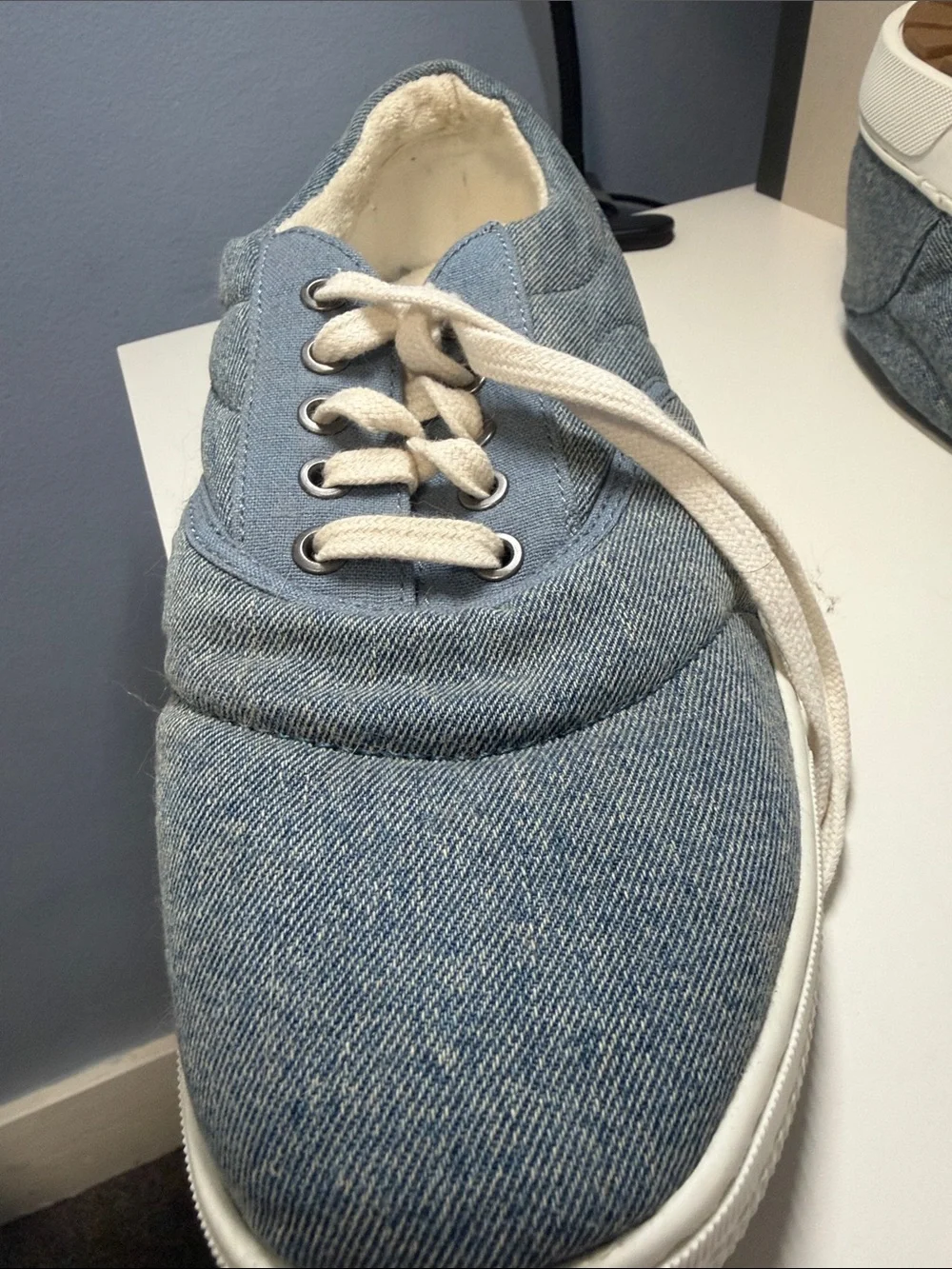 Lucky Brand Light Blue Canvas Lace-Up Sneakers